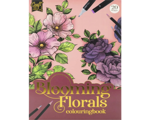 Carte de colorat A4 Blooming Flowers, 20 modele