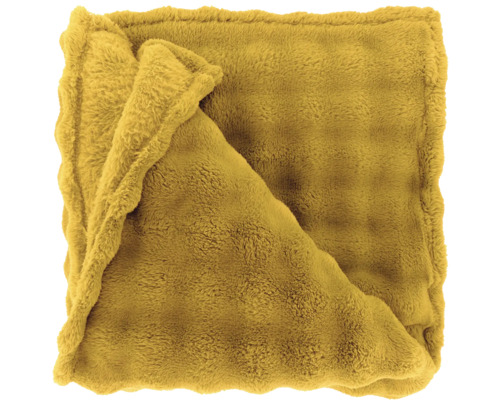 Pătură Bubble galben 220x240 cm Pătură plușată pătrată, împăturită