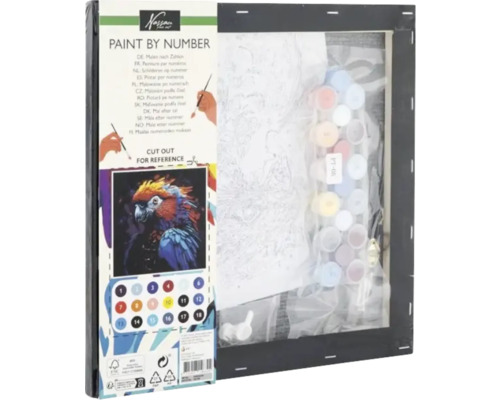 Set pictură pe numere cu motiv papagal