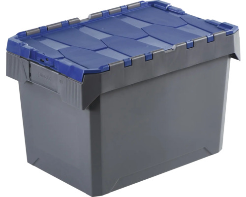 Cutie de depozitare gri din plastic cu capac albastru