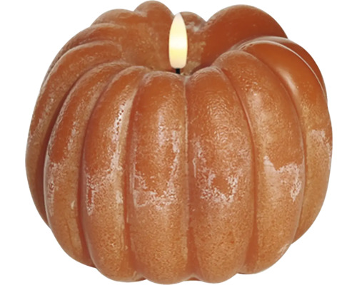 Lumânare dovleac cu LED Lafiora Ø 13,7 cm H 11,5 cm portocaliu Lumânare decorativă de dovleac pentru decorarea de toamnă