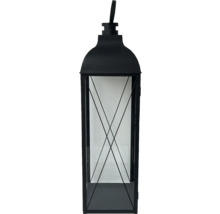 Felinar decorativ din metal cu panouri de sticlă și mâner