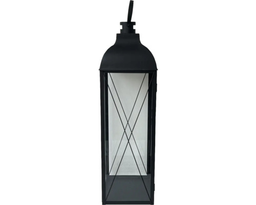 Felinar decorativ din metal cu panouri de sticlă și mâner