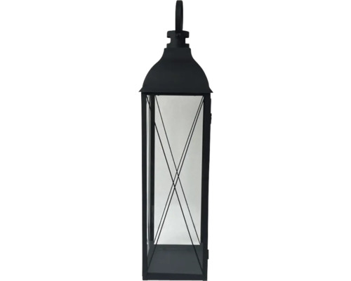 Lanterna decorativă din metal și sticlă cu mâner.