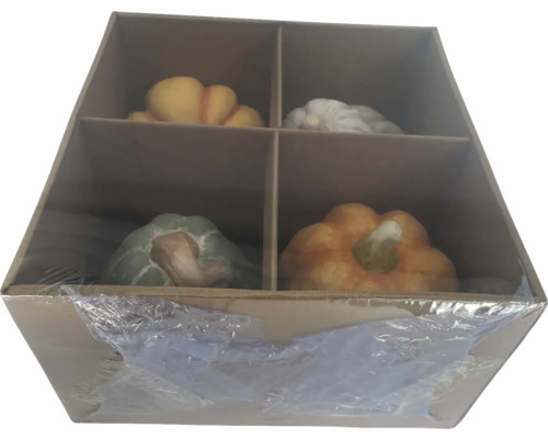 Dovleci decorativi din ceramică în ambalaj de carton cu patru compartimente