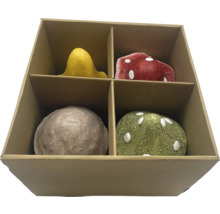 Set de patru ciuperci decorative din ceramică
