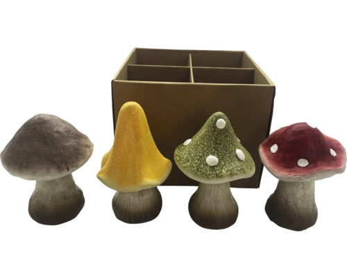 Ciuperci decorative pentru grădină, set de patru bucăți