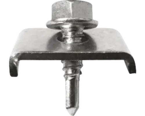 Clemă fixare gard cu șurub oțel zincat cap hexagonal autoforant diametru 6,3 mm 20x30 mm Șurub de fixare cu clemă de prindere