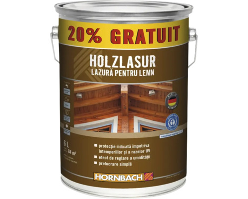Lazură pentru lemn Hornbach nuc 6 l