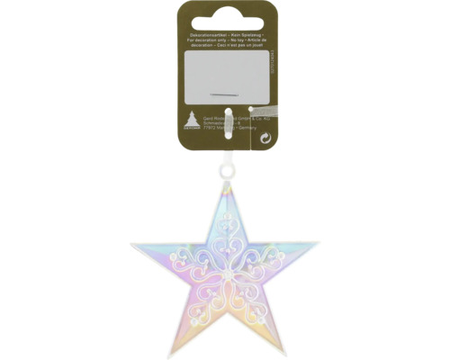 Decorațiune stea cu agățătoare acril 8,5 cm lila Decorațiune stea pentru pomul de Crăciun