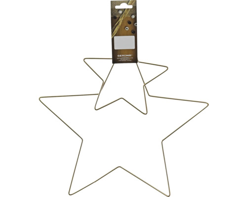 Set stele sârmă 15/30 cm 2 buc. Două stele aurii din sârmă pentru decorare