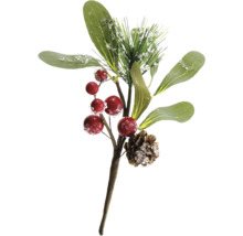 Ramură decorativă cu fructe de pădure, pin și con de pin