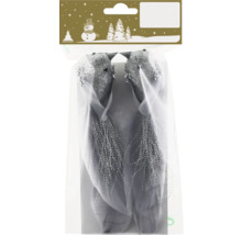 Ambalaj cu doi păsări decorative cu pene și aplicații cu sclipici