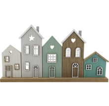 Case decorative din lemn pe un soclu