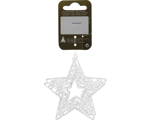 Decorațiune stea cu agățătoare plastic 8,5 cm transparent Stea de Crăciun ca decorație