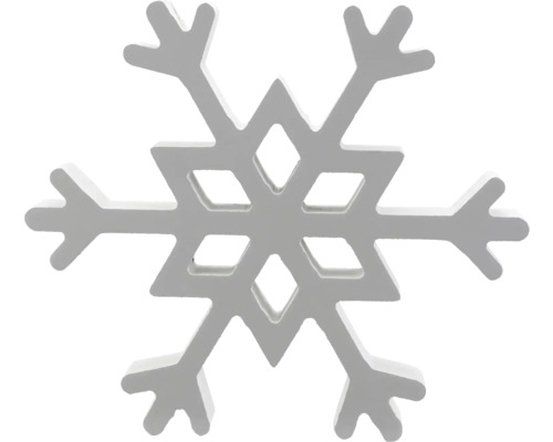 Decorațiune fulg de nea lemn 18 cm alb Decorațiune fulg de nea din lemn