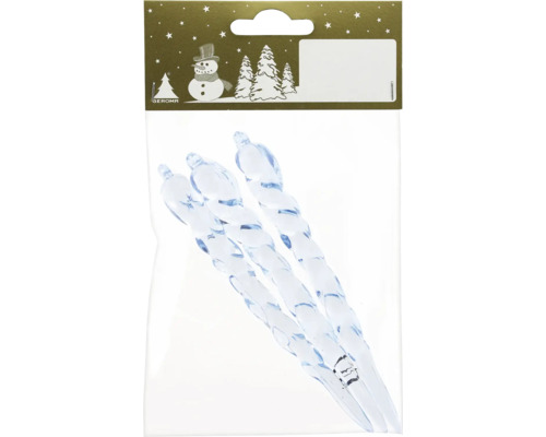 Set 3 țurțuri acril 9,5 cm albastru Pachet cu trei țurțuri din plastic pentru decorare