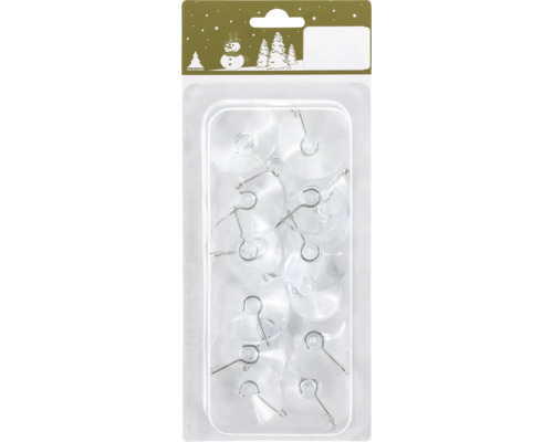Set ventuze cu cârlige pentru ghirlande 4,2 cm transparent 16 buc. Pachet de ventuze transparente cu cârlige pentru decorațiuni