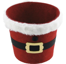 Ghiveci decorativ cu design de Moș Crăciun pentru sezonul festiv