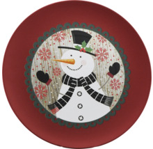 Farfurie cu motiv de om de zăpadă pentru decorarea festivă a mesei