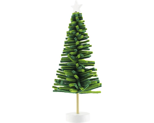 Brad decorativ din pâslă 8x20 cm verde Brad decorativ de Crăciun cu stea