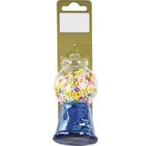 Decorațiune decorativă pentru pomul de Crăciun în formă de automat de bomboane, umplută cu bile colorate