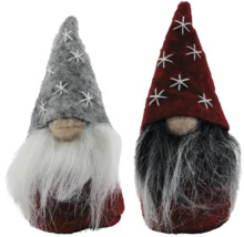 Doi gnomi cu stele pe căciuli și barbă