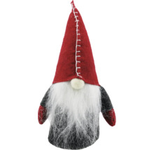 Spiriduș decorativ cu căciulă roșie și barbă albă ca decorațiune de Crăciun