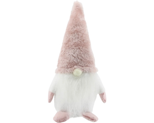 Figurină gnom pâslă 25 cm alb/roz Figurină decorativă pitic cu căciulă