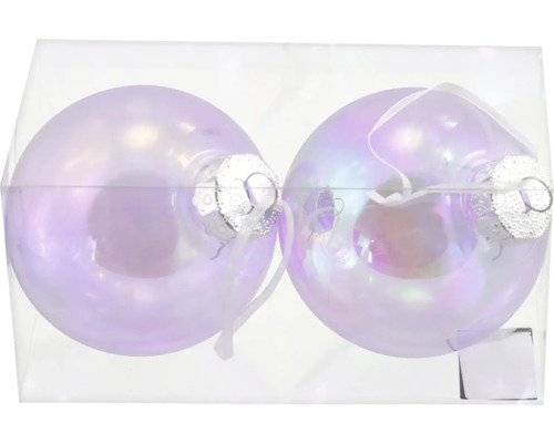 Set globuri Crăciun Ø 8 cm lila 2 buc. Două globuri transparente de Crăciun într-un pachet