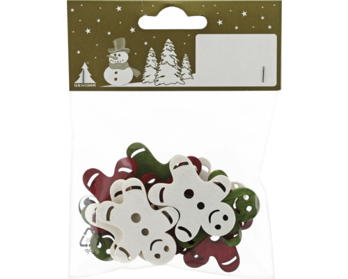 Set 12 oameni turtă dulce 4 cm Figurine decorative din lemn în formă de om de turtă dulce într-un ambalaj