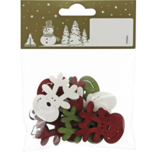 Pachet de ornamente de Crăciun din lemn, sub formă de reni, pentru împrăștiat