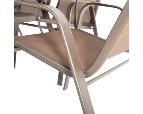 Scaun de grădină cu brațe și tapițerie textilă