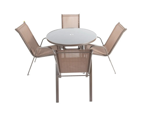 Set de grădină cu masă rotundă și patru scaune