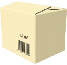 O cutie de carton individuală cu un volum de 1,5 metri cubi.