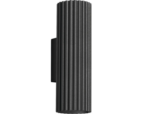 Aplică perete interior Karbon GU10 max. 2x10W, negru/aluminiu Lumină de perete neagră cu suprafață striată