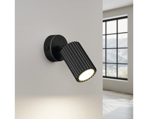Lampă de perete neagră cu întrerupător