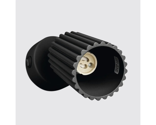 Lumină de perete neagră cu soclu GU10 pentru bec de maximum 10 wați