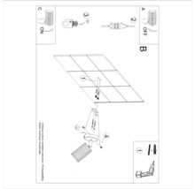 Instrucțiuni de instalare pentru lampă de perete cu instrucțiuni de asamblare și schemă electrică