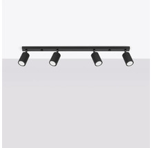 Lumină de tavan neagră cu patru spoturi