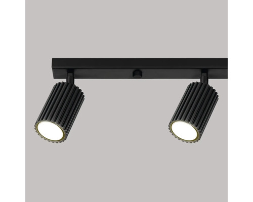 Lumină de plafon neagră cu două spoturi