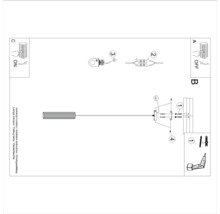 Instrucțiuni de instalare pentru o lampă de tavan cu pași pentru fixare și cablare