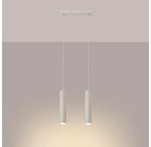 Lumină suspendată dublă cu abajururi cilindrice