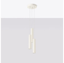 Lumină suspendată cu trei lămpi cilindrice