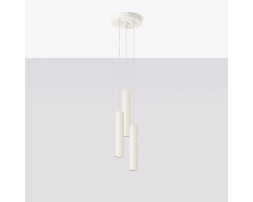 Lumină suspendată cu trei lămpi cilindrice