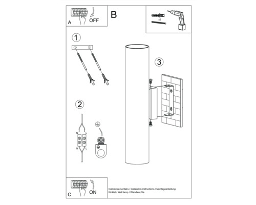 Instrucțiuni de instalare pentru o lampă de perete