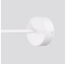 Prim-plan al unei lămpi de tavan cu capac rotund și tijă