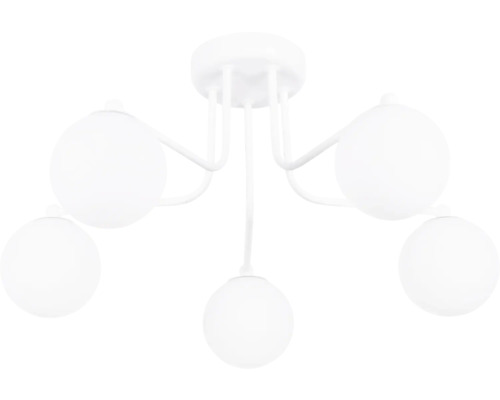 Lumină de plafon cu cinci abajururi rotunde