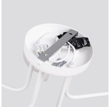 Vedere interioară a unei lămpi de tavan cu cablaj și suport de montare.