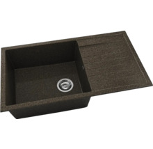 Chiuvetă bucătărie granixit cu o cuvă FAT Avangard 230 95x49 cm, cu picurător, reversibilă, Brownie